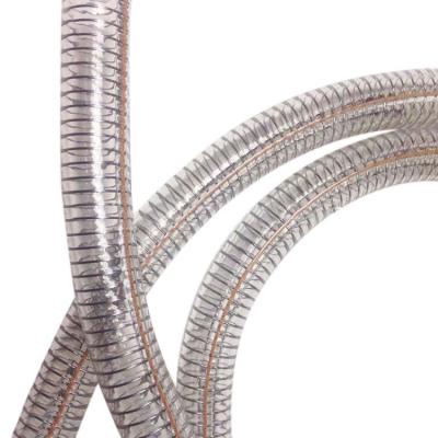 China Anti Static Reinforced Anti Static PVC Steel Wire Hose Brass Line Anti Static Hard Hose Gasoline Hose For Oil Transport for sale