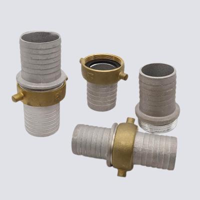 China Aluminum Aluminum Or PP Standard Thread And Serrated Hose End Pin Lug Fire Hose Coupling for sale