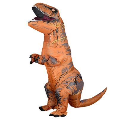 China Brown T REX Inflatable Dress Mascot Cosplay Party Dinosaur Costume Polyester Fancy Costumes for sale