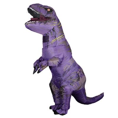 China Purple Polyester T REX Dinosaur Dress Mascot Inflatable Costume Anime Cosplay for sale