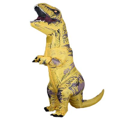 China Cosplay Yellow Dinosaur Polyester Adult T-REX Costume Party Costume Inflatable Halloween Dress for sale