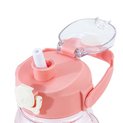 China New Design Cute Cartoon Bear Shaped Water Kettle Double Wall Portable Plastic Water Bottle For School Kids for sale