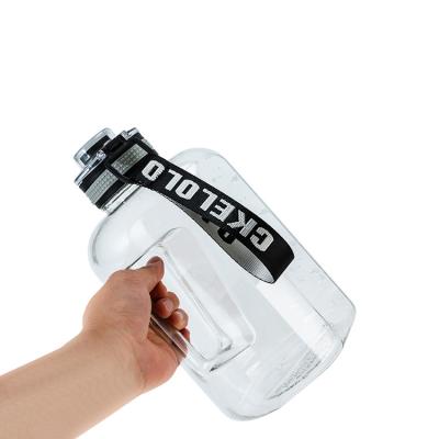 China Large Capacity 1.6L Sustainable Reusable Sports Plastic Water Bottle With Straw Water Bottle With Time Marker for sale