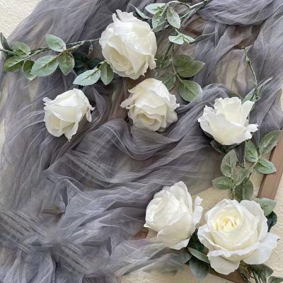 China home & Wedding Decoration Ins Artificial Fake White Rose Flowers for sale