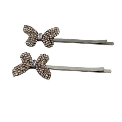 China New Arrival Hair Decoration Butterfly Bobby Pins Crystal Rhinestone Hair Pins Fashion Hair Accessories for sale