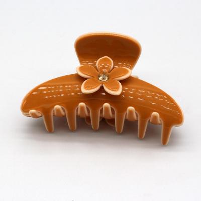 China Eco-Friendly Japanese Designer Custom Plastic Hair Claw Women Flower Hair Claw Cuts Acetate Hair Clip Wholesale Fancy Claws for sale