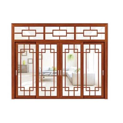 China eco-friendly classic style sound insulation and moisture proof aluminum glass entrance door for villa supermarket for sale