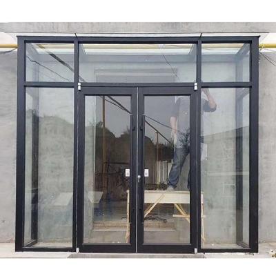 China sound insulation sound insulation and moisture proof aluminum glass front door for home and shop for sale