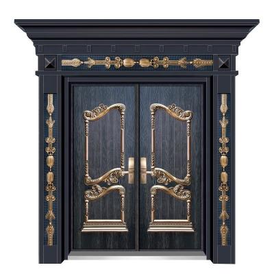 China Modern security and durable cast aluminum entry door for country yard villa farmhouse for sale