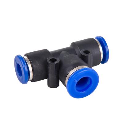 China 1/2' Union Tee Type Tube OD Plastic Push To Quick Connect Tube Fitting Equal for sale