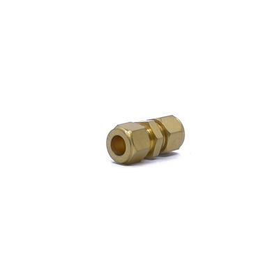 China 3/16 Female Brass Double Ferrule Compression Tube Fitting Coupling Equal for sale