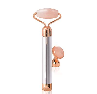 China Face Lift Private Label 3D Roller Facial Massager To Reduce Wrinkles To Contour Vibration Jade Roller Facial Massager for sale