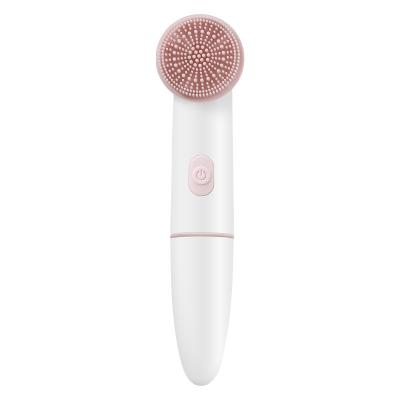 China Private Label DEEP CLEANSING Blue 2 in 1 Sonic Vibration Silicon Facial Cleansing Brush for sale