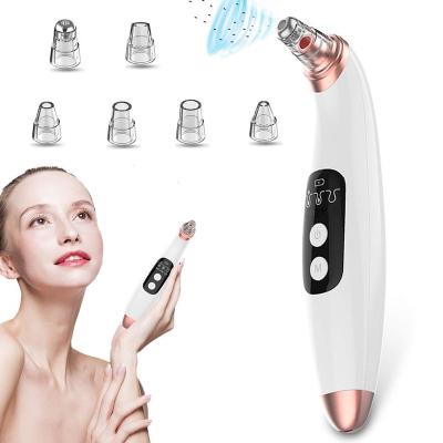 China Private Label Black Head Black 6 In 1 Electric Facial Vacuum Blackhead Remover Blackhead Remover for sale