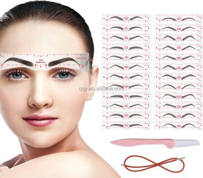 China Eyebrow Stencil 24 Eyebrow Shaper Kit Reusable Eyebrow Template With Attach 0.60 x 8.00 x 1.80 in for sale