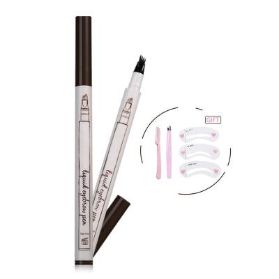 China Private Label Waterproof Eyebrow Pencil Waterproof Microblade Brow Pen Make Up With Micro Fork Tip Applicator for sale