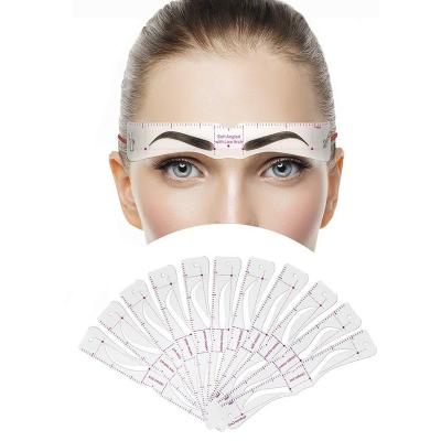 China Eyebrow Stencil 12Eyebrow Shaper Kit Reusable Eyebrow Template With Strap Eyebrow Trimmer 0.60 x 8.00 x 1.80 in. for sale