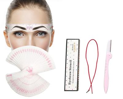 China Eyebrow Stencil 24 Eyebrow Shaper Kit Reusable Eyebrow Template With Attach 0.60 x 8.00 x 1.80 in for sale