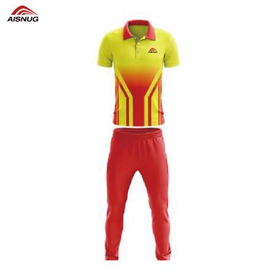 China Cheap Yellow Polyester+Spandex Sublimation Cricket Tank Top Custom Design New Sports Mens Cricket Uniforms Full Tank Top for sale