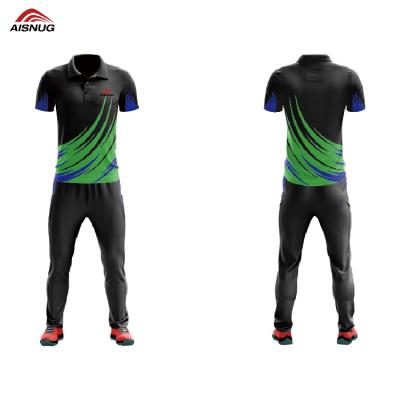 China Custom Green Color Mens Cricket T-shirt Pattern Tank Tops Full Hand Polyester+Spandex Cricket Tank Top for sale