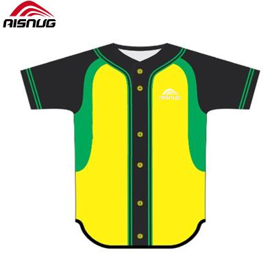 China Custom Made Sublimation Baseball Shirt Mens Breathable Two Button Embroidery Breathable T-Shirt for sale