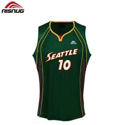 China The Latest Breathable Basketball Tank Top Uniform Design Basketball Jersey Design Color Green for sale