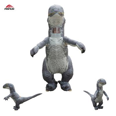 China Plastic Jurassic Adult Fantasy Costume Velociraptor World Park Dinosaur Costume Inflatable Velociraptor Cosplay for sale