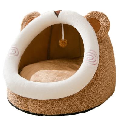 China Hot Selling Special Breathable Cute Pink Soft Fabric Cat Pet Mat Round Bed for sale