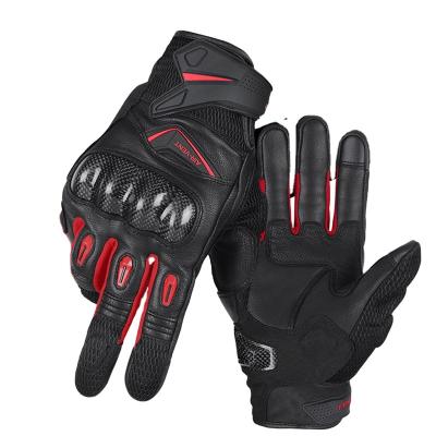 China Full Real Mesh Cloth Cycling Gloves Leather Breathable Finger VEMAR Moto Bike Glove MTB Cilismo Bike Guantes for sale