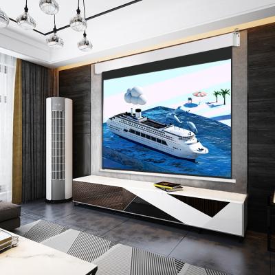 China Large ratio 16:9 electric projector screen 120 inch electric projection screen for sale