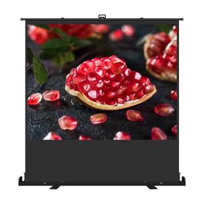 China Pull up 100 inch portable projector screen pull up floor standing projection screen for sale