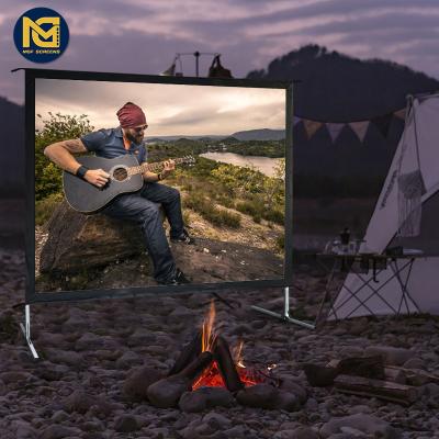 Китай MGF large screen size projection 150 inch 120 portable fastfold 100 cinema folding projector outdoor screen with stand продается