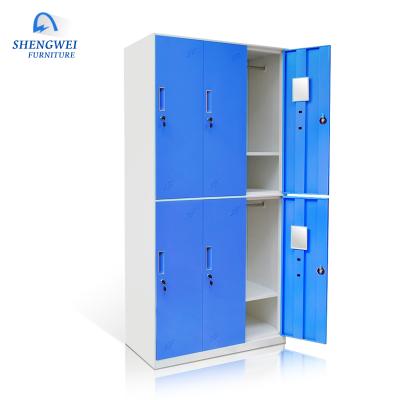 China Henan Luoyang Locker Cabinet Metal Factory Customized Steel Wardrobe Locker 6 Doors SW-417 for sale