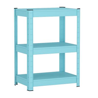 China Mordern Metal Storage Shelf 2020 Light Duty Easy Assemble 3 Layers Kitchen Steel Metal Storage Rack Colorful Shelf For Home Use for sale