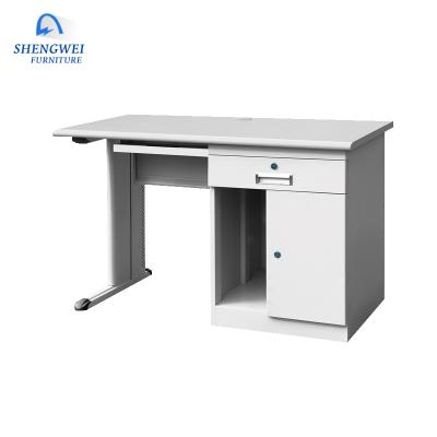 China Customized LAPTOP DESK simple design computer desk table office steel study table with drawer and cabinet for sale