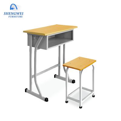 China Modern School Furniture Desk And Chair School Use Wooden Steel Kids Desk And Chair for sale