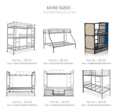 China Factory Price Demountable 2 Row Steel Pipe Metal Dormitory Bunk Bed Frame Heavy Duty Steel Double Deck Dormitory Bed For Sale for sale