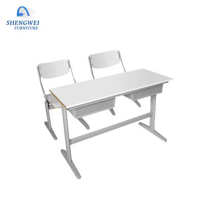 China School sets hot sale factory price study table school kids double desk and chair set for sale