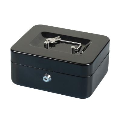 China Assemble Key Structure Key Lock Cash Box 2021 Metal Small Safe Small Cash Box Small Safe Metal Box For Money Saving Box for sale