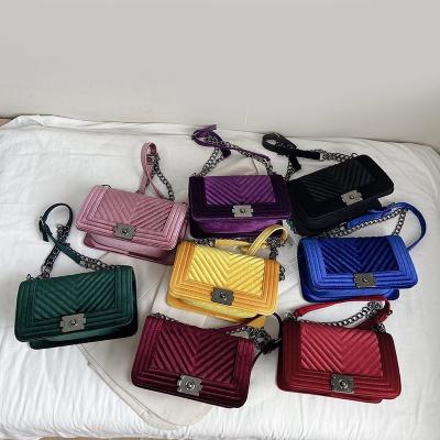 China Wholesale high quality new fashion women cross - chain mini pleuche shoulder bag body bag girls slant bag for ladies for sale