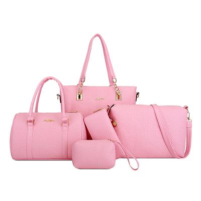 China Large Capacity 5pcs in 1set Women Handbags Manufacturer 2020 Fashion Handbag For Ladies PU Leather Tote Bag for sale