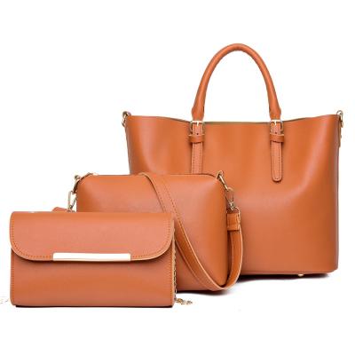 China Fashion 3pcs in 1 Set Wholesale Casual Handbag Fashion China PU Leather Tote Bag For Women for sale