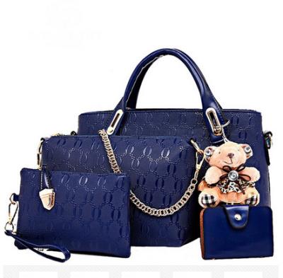 China Professional wholesale high quality PU lady handbag/woman handbag for office and shopping 4pc for sale