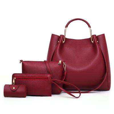 China Daily Used Manufacturers Fashion 4pcs Purse Set Handbag PU Leather Lady Handbag for sale