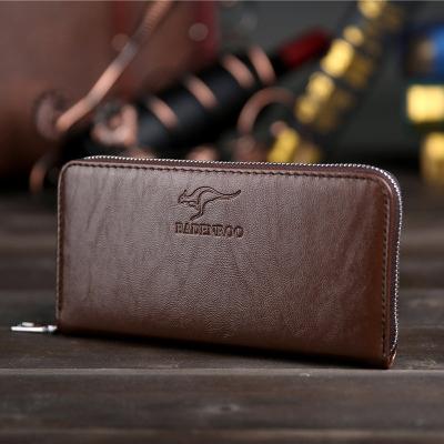 China Fashoion Travel Men Leather Wallet Cheap Long Zipper Clutch For Men for sale