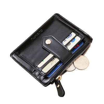 China Wholesale Creative Credit Card Holder Fashion Business Fashion Purse Coin Purse Fashoion Zipper Money Clips Leather Short Wallet for sale