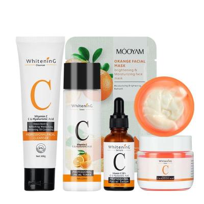 China Private Label Anti Aging Vitamin C Facial Skin Care Sets Natural Organic Moisturize Face Skin Care Whitening Set for sale