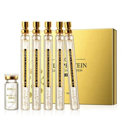 China Private Label Organic Korean Beauty Thread Lift Essence 24k Gold Protein Collagen Combination Face Serum Skin Care Set for sale