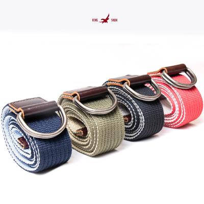 China High Quality Double Buckle Metal Buckle Polyester Fabric Men Belt Tactical Outdoor Elastic Waist Belt for sale