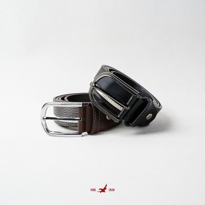 China Luxury Customized Fashion Metal Buckle Black Leather Waist Belt Handmade Material for sale